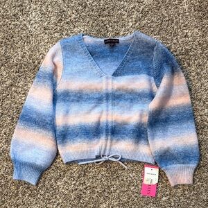 Kids Striped V-Neck Sweater